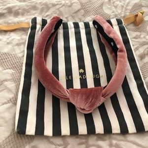 Lele Sadoughi  Slim Pink Velvet Headband